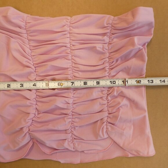 Venus Pink Ruffled Tube Top size: M - Picture 3 of 8